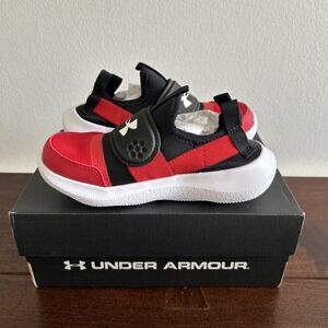 Under Armour UA BPS RUNPLAY Boy's NEW Running Sneaker Red White Sz 12